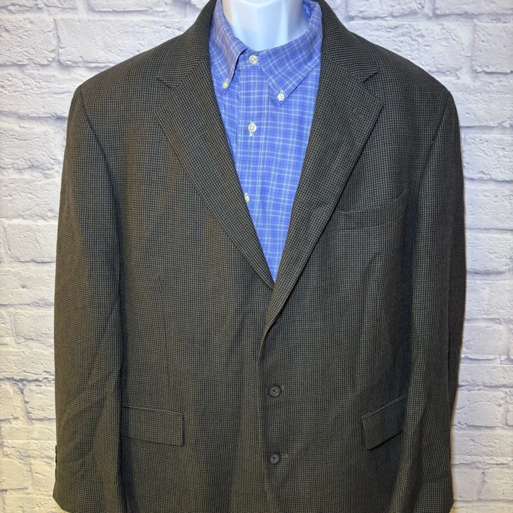 Oscar De La Renta Men's Blazer Jacket Size 46 Long Light Green Two Button Wool